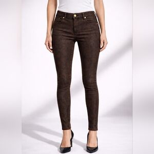 7 For All Mankind Women Skinny Brown Snake Print Pants-Size 26